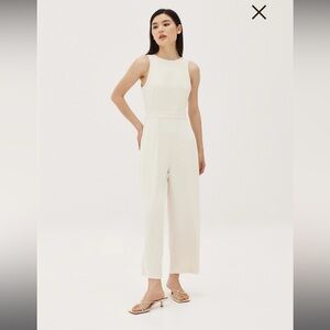 NWT Love, Bonito Elivia Wide Leg Tie Back Jumpsuit XXS Cream
